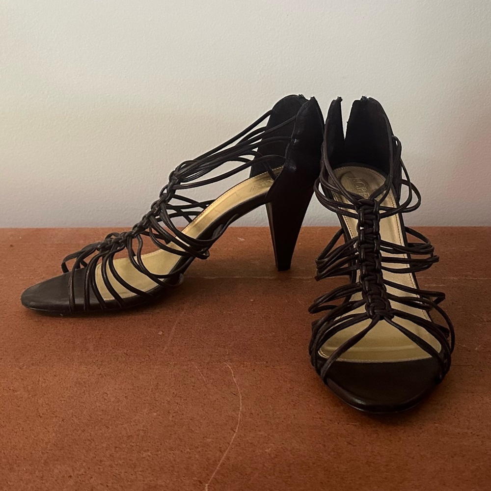 J.Crew Black Strappy Heels Size 10 – Perfect for Homecoming